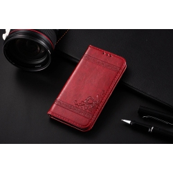 LEDEX Luxury Wallet Case for Samsung Galaxy S20 Plus Leather Cover Pouch Stand Flip (Wine Red)