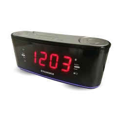 SYLVANIA Bluetooth Autoset Clock Radio With USB Charging & Dual Alarms