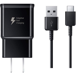 SAMSUNG Galaxy Fast Adaptive Wall Charger With Type USB-C Cable for Galaxy S8, S9, S10, Note 8, 9 - - 2 Pack In Black