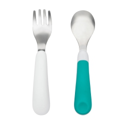 OXO TOT On-The-Go Fork And Spoon Set - In Teal