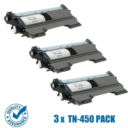 PRINTER PRO 3 Pack Brother Tn450/tn-450/tn420 Toner Cartridge-Brother Printer Hl-2240/2280/dcp-7060/mfc-7360/7860D In Black