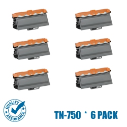 PRINTER PRO 6 Pack Brother Tn750/tn-750/tn720 Toner Cartridge-Brother Printer Dcp-8050/8080Dn/hl-5340D/5380/mfc-8680Dn In Black