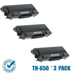 PRINTER PRO 3 Pack Brother Tn650/tn-650/tn620 Toner Cartridge-Brother Printer Dcp-8050/8080Dn/hl-5340D/5380/mfc-8680Dn In Black