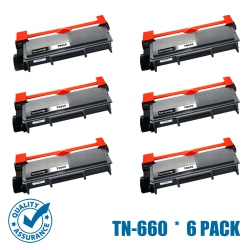 PRINTER PRO 6 Pack Brother Tn660/tn-660/tn630 Toner Cartridge-Brother Printer Hl-L2340/l2360/l2380/dcp-L2520/mfc-L2700 In Black