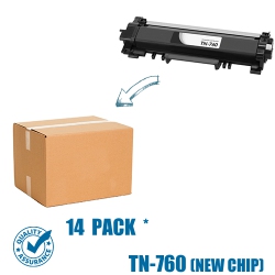 PRINTER PRO 14 Pack Brother Tn760/tn-760/tn730/tn-730 (With Chip) Toner Cartridge-Brother Printer Mfc-L2730/l2390/l2370 In Black