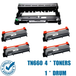 PRINTER PRO 4 Toners & Drum Brother Tn660 & Dr630-Brother Printer Hl-L2340/l2360/l2380/dcp-L2520/mfc-L2700