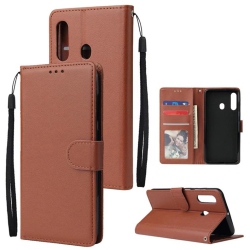 CSMART [Cs] Samsung Galaxy A10E / A20E Case, Magnetic Leather Folio Wallet Flip Case Cover With Card Slot In Brown