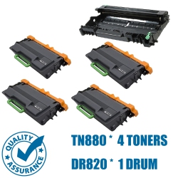 PRINTER PRO 4 Toners & Drum- Brother Tn880 & Dr820- Brother Printer Mfc-L5700Dw/mfc-L5850Dw/mfc-L5900Dw
