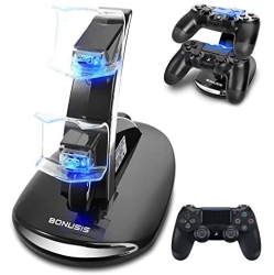 BONUSIS Ps4 Controller -Dual USB Simultaneous Charger / Charging Dock Cradle Stand Accessory for Sony Ps4 Control