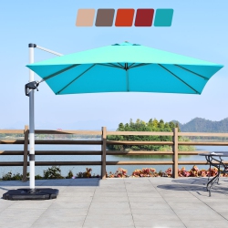 COSTWAY 10Ft Patio Offset Cantilever Umbrella 360 Degree Tilt Aluminum W/base