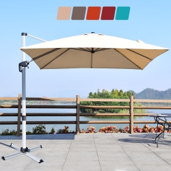 COSTWAY 10Ft Square Patio Offset Cantilever Umbrella 360 Degree Tilt Aluminum