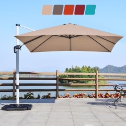 COSTWAY 10Ft Patio Offset Cantilever Umbrella 360 Degree Tilt Aluminum W/base