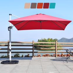 COSTWAY 10Ft Patio Offset Cantilever Umbrella 360 Degree Tilt Aluminum W/base
