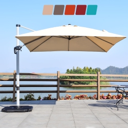 COSTWAY 10Ft Patio Offset Cantilever Umbrella 360 Degree Tilt Aluminum W/base