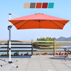 COSTWAY 10Ft Square Patio Offset Cantilever Umbrella 360 Degree Tilt Aluminum