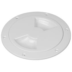 SEA-DOG Quarter-Turn Smooth Deck Plate W/internal Collar - - 6" In White