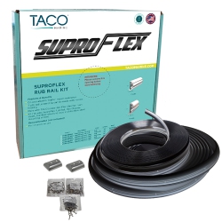 TACO MARINE Taco Suproflex Rub Rail Kit - W/flex Chrome Insert - 2"h X 1.2"w X 80'l In Black