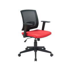 TYGERCLAW Low-Back Mesh Office Chair | Lumbar Support Task Chair | Ergonomic Adjustable Office Chair - / Red-[] In Black