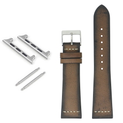 DASSARI Kingwood Iii Premium Vintage Leather Strap for Apple Watch - 44MM - In Brown