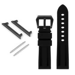 STRAPSCO Silicone Watch Strap With Matte Pre-V Buckle for Apple Watch - 38MM - In Black