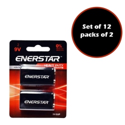 ENERSTAR - Set Of 12 Pack Of 2 Ultra-Powerful 9 Volt Batteries