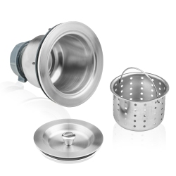 EMPAVA 3.5 Inch Kitchen Sink Strainer With Colander Basket And Cover In Stainless Steel