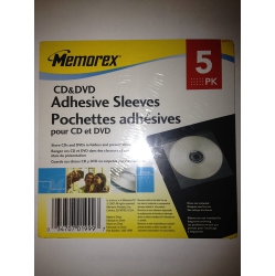 MEMOREX CD & DVD Adhesive Sleeves 5 Pack