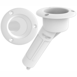 MATE SERIES Plastic 30° Rod & Cup Holder - Drain - Round Top - In White