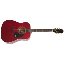EPIPHONE Songmaker Dr-100 Acoustic Guitar - Wine With Gold Hardware In Red