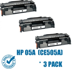 PRINTER PRO 3 Pack HP 05A (Ce505A)/hp05A/05A/505A Toner Cartridge - HP Printer Laserjet P2055/p2055D/p2055Dn/p2055X In Black