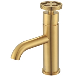 ANCONA Nova Series Single Lever Bathroom Faucet In Brushed Titanium In Gold