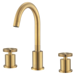 ANCONA Nova Series Widespread Double-Handle Bathroom Faucet In Brushed Titanium In Gold