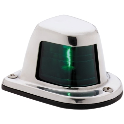 ATTWOOD MARINE Attwood 1-Mile Deck Mount Sidelight - 12V - Stainless Steel Housing In Green