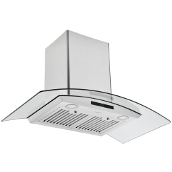 ANCONA 36 In. Convertible Stainless Steel Wall Mount Glass Canopy Range Hood