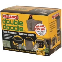 RELIANCE 6 Pack Waste Bags, With Bio-Gel