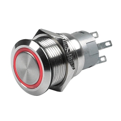 MARINCO Push Button Switch - 24V Latching On/off - Led In Red