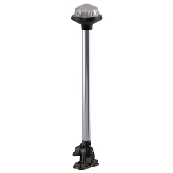 PERKO Fold Down All-Round Frosted Globe Pole Light - Vertical Mount - In White