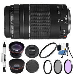 CANON Zoom Telephoto 75-300MM F/4.0-5.6 Iii Lens for T3 T3I T5 T5I 60D 70D Kit
