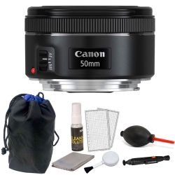 CANON Ef 50MM F/1.8 Stm Lens With Pouch + Cleaning Kit & Dust Blower