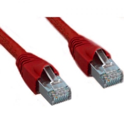 TECHCRAFT 75 Ft Shielded Cat6A (10 GBit/s) Stp Network Ethernet Cable Metal Connectors In Red