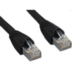 TECHCRAFT 75 Ft Shielded Cat6A (10 GBit/s) Stp Network Ethernet Cable Metal Connectors In Black