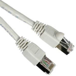 TECHCRAFT 12 Ft Shielded Cat6A (10 GBit/s) Stp Network Ethernet Cable Metal Connectors In White