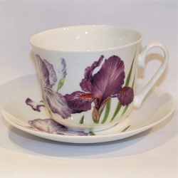 ROY KIRKHAM Breakfast Cup/saucer - Iris Set Of 2 - Made In England Ceramic