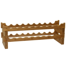 OCEANSTAR 18-Bottle Stackable Bamboo Wine Rack