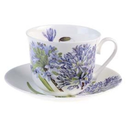 ROY KIRKHAM Breakfast Cup/saucer - Agapanthus Set Of 2 - Made In England Ceramic