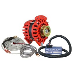 BALMAR Alternator 3.15" Dual Foot Saddle K6 Serpentine Pulley Regulator & Temp Sensor - 170A Kit - 12V