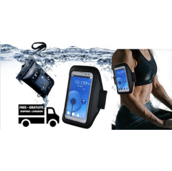STIMULA LIFESTYLE - Duo Set Apple Iphone 10 to 17 Pro Max Samsung Android Smartphone Armband & Waterproof Swim Beach Pool Case Holder Protection