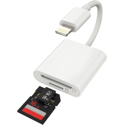 TEDLIN Dual Slot Sd Card Reader for Iphone Ipad Ipod 2 In 1 Sd & Tf/micro Memory Card Reader Adapter Trail Game Camera Viewer