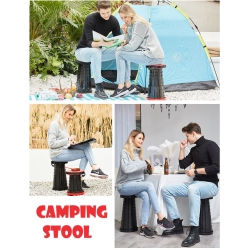 RETRACT Able Outdoor Portable Stool Folding Camping/fishing Stool (Black)