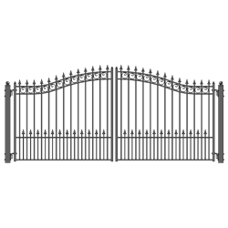 ALEKO ® Dg16Prad Prague Style Dual Swing Steel Driveway Gate 16'